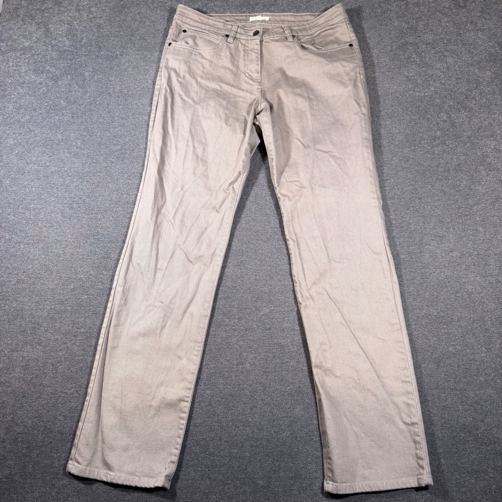 Eileen Fisher Jeans Women M Gray Straight Leg Stretch Cotton Blend Casual